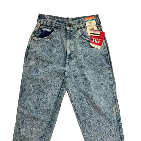 VTG 80s NWT High Rise Acid Wash Jeans Women's 8 Petite Americana USA Deadstock - Picture 1 of 15